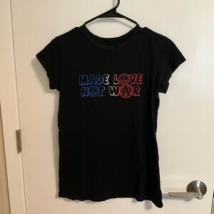 Spencer's Made Love Not War Black Cotton Tee